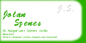 jolan szenes business card